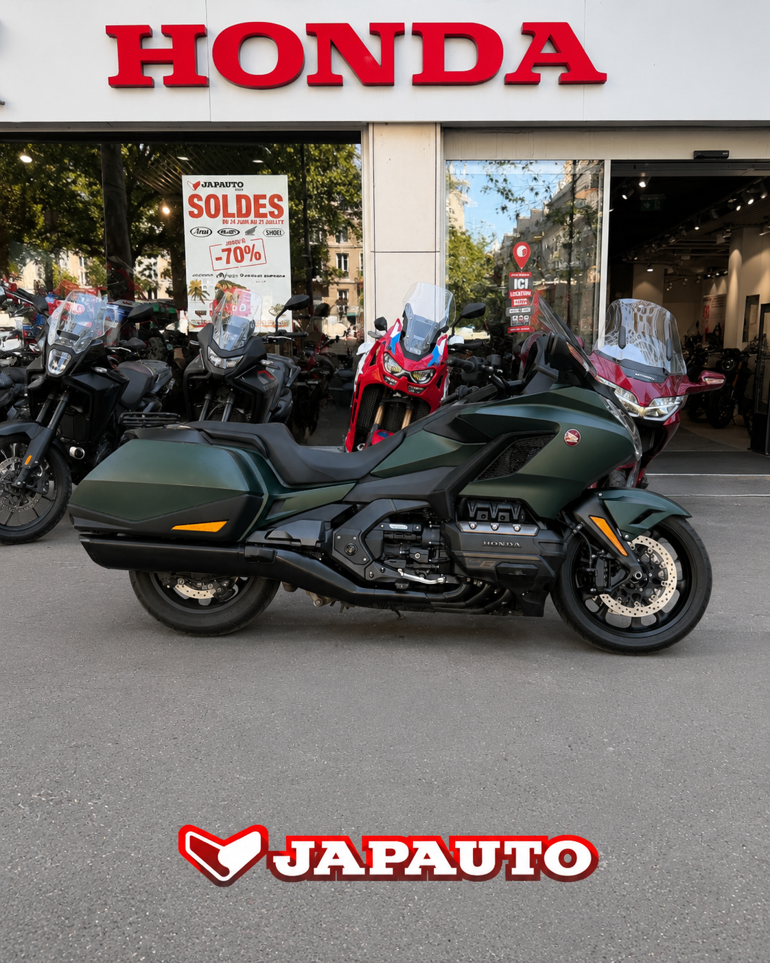 HONDA GL 1800 GOLDWING BAGGER DCT  - VERT MAT  -22900€ -  13142KM - MEC 29/08/2024 - REFGY643XL